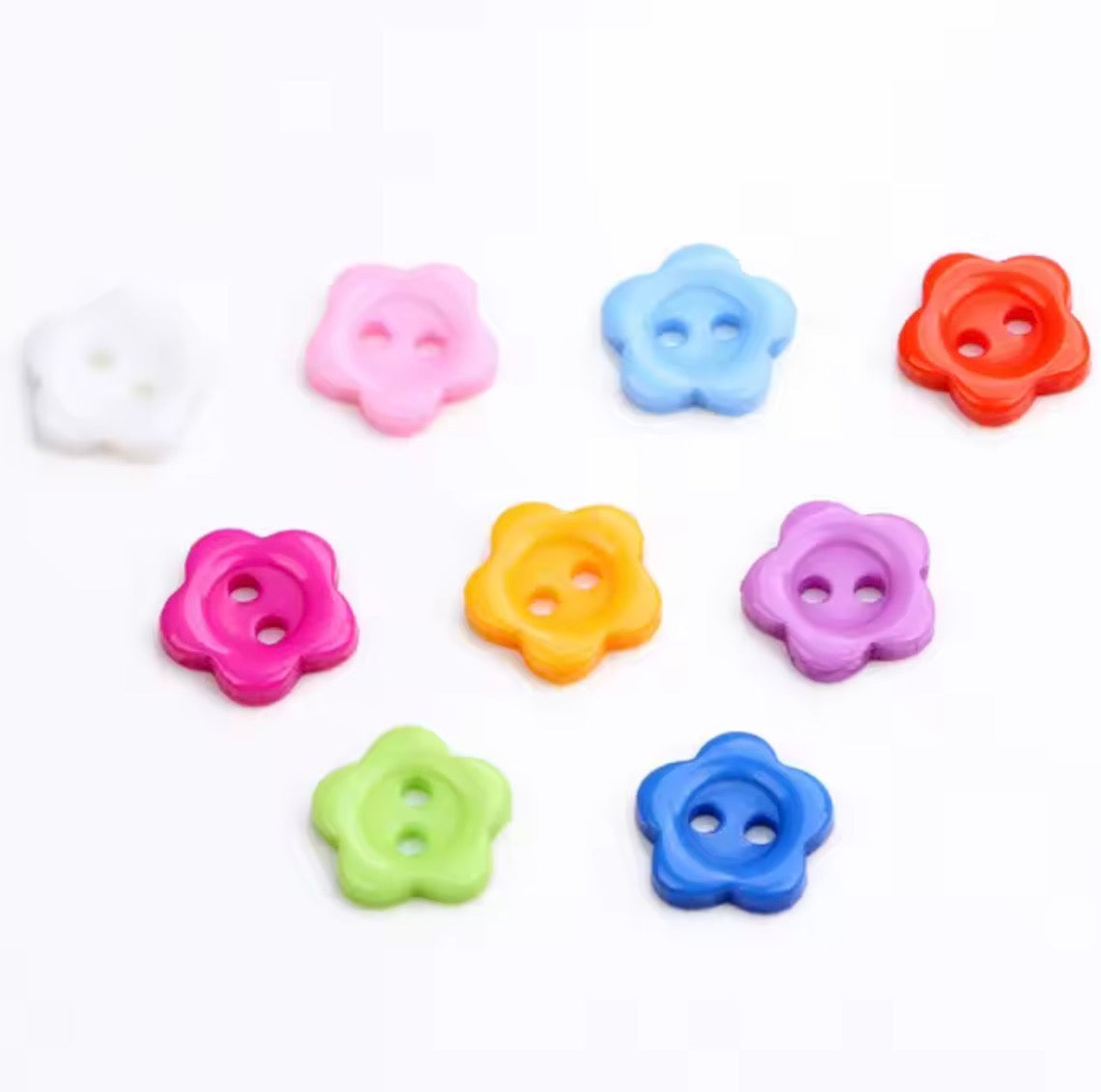 12mm Colorful Flower Buttons | 25, 50, 100 pcs