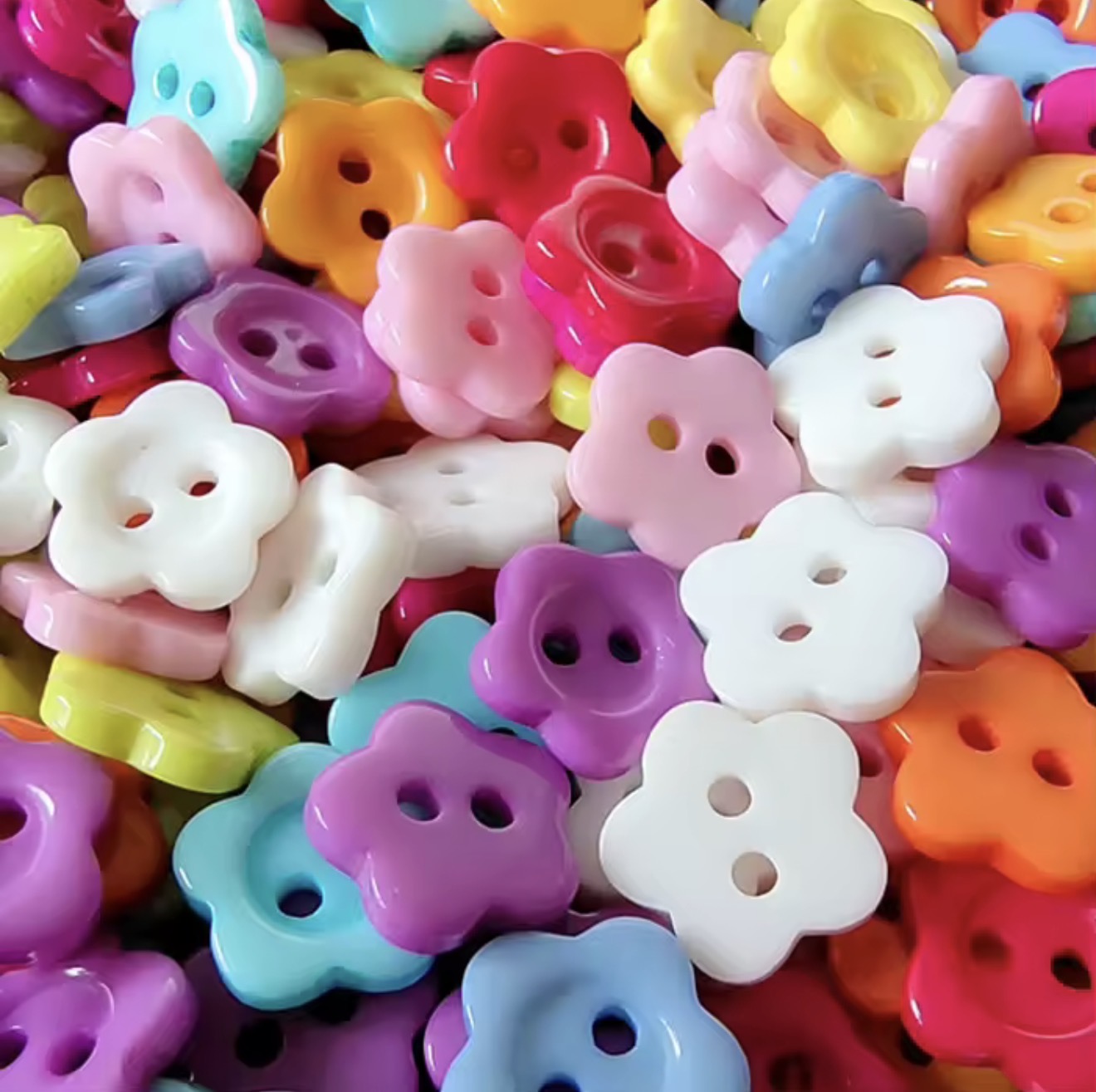 12mm Colorful Flower Buttons | 25, 50, 100 pcs